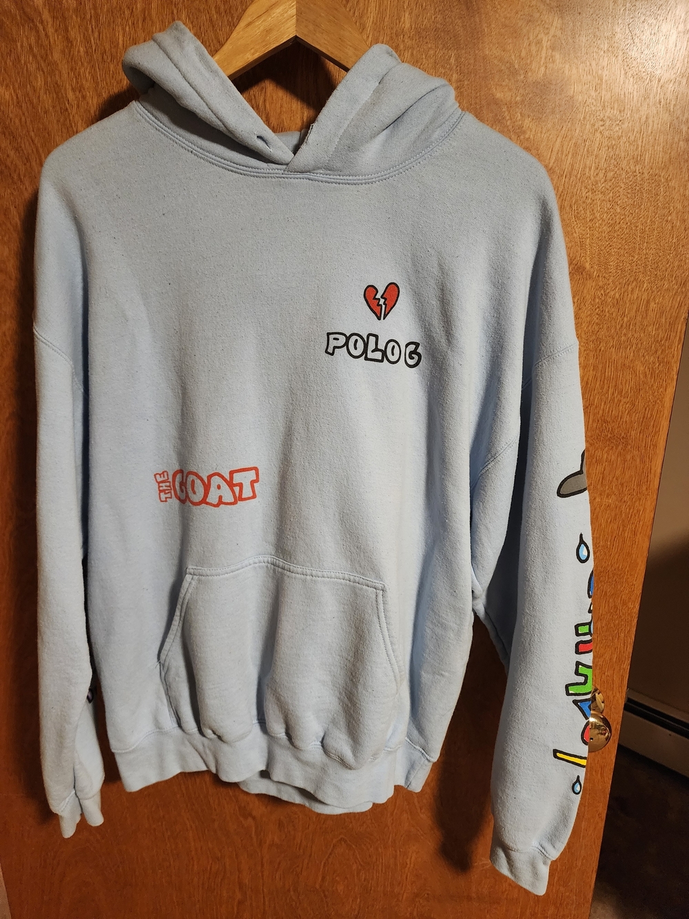 Official Polo G The Goat Light Blue Merch Hoodie - Men’s Size Large (Size L)